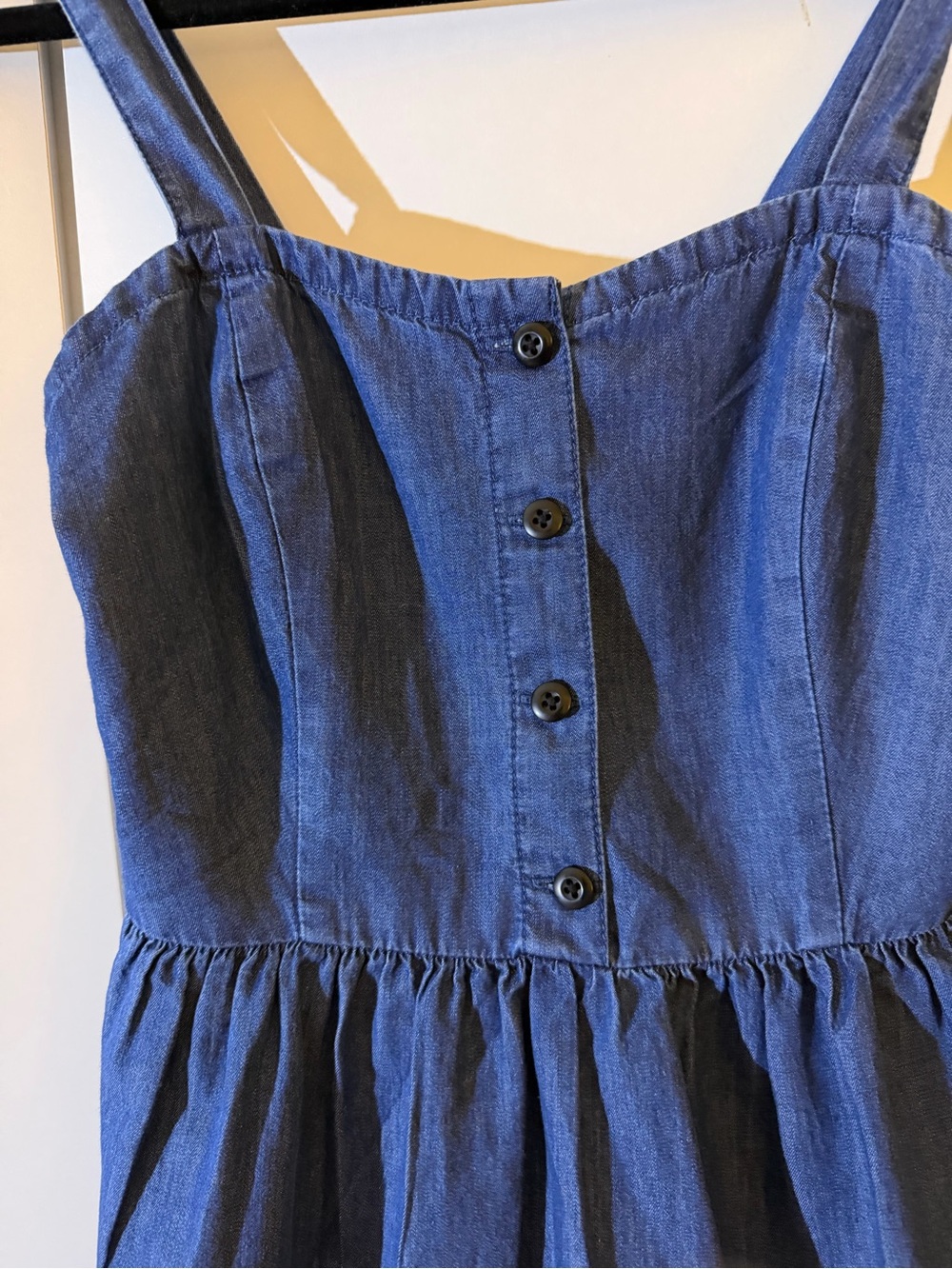 Vans Denim-Style Blue Button-Front Casual Sundress - Picture 3 of 5